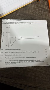 QUESTION 2The graph below shows how the potential energy chang... | Filo