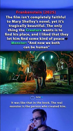 In Frankenstein (2025), The Creature Kill Wolves Scene