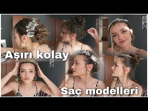 DÜĞÜN KINA İÇİN KOLAY SAÇ MODELLERİ😍 Davetler için pratik saç modelleri | 5 farklı saç