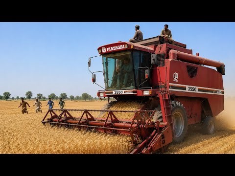 FIATAGRI LAVERDA 3550 Combine Harvester | Massive Wheat Harvesting Machine Working in Field 2026