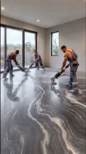 Client asked for a $67,000 Onyx Slate floor Would you live here? 😱 #epoxyfloor #qualityflooring