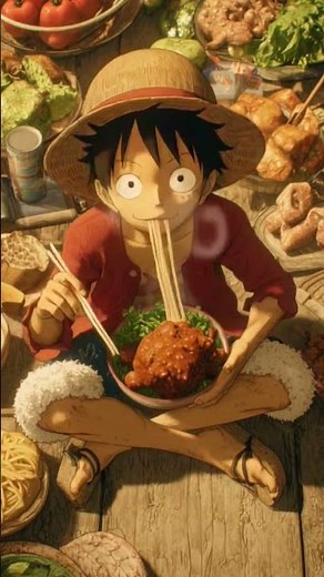 Luffy eating chicken leg piece mukbang☺️