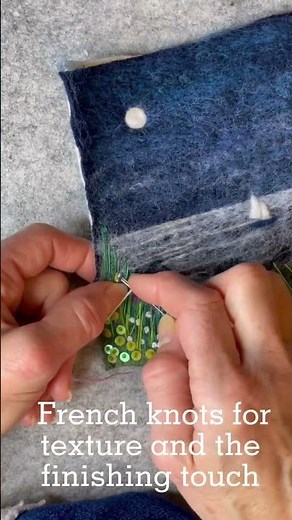 Creating a wool needle felted landscape picture