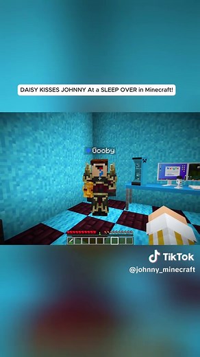DAISY KISSES JOHNNY At a SLEEP OVER in Minecraft! Part 2 #johnnyminecraft #minecraft