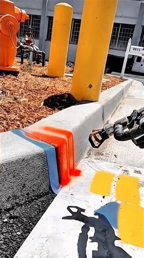 Road Painting Curb Work tool for Cleaner Marking Results #worktool