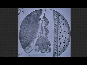 How to draw a jhumka earing Sketch 🌟...draw a earing step by step ❤️...