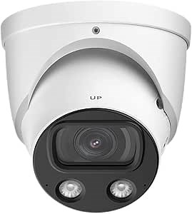 EmpireTech IPC-Color4K-T 4K Full-Color Ultra Low Light 8MP 1/1.2" CMOS Smart AI Starlight Turret IP Camera,Build-in Warm LED, Built-in Mic,Motion Detection,PoE and ePoE,IPC-Color4K-T 3.6mm White