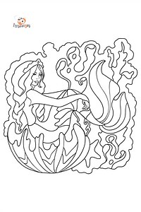 Mermaid Princess - Mermaids coloring pages for Adults