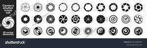 Camera Shutter Icons Set Camera Lens Stock Vector (Royalty Free) 2411060457 | Shutterstock