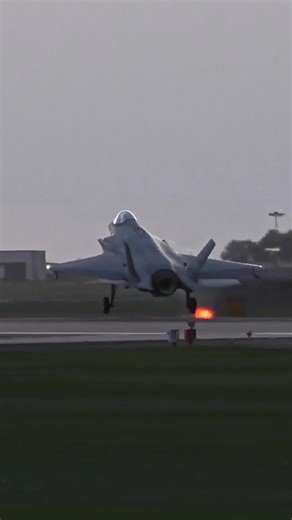 493rd Fighter Squadron Lightning arrives back to RAF Lakenheath shortly after the sun set. I love how expressive the horizontal stabs are ⚡️🐧 #f35 #lightning #sunset #aviationlovers | Turn 'n' Burn