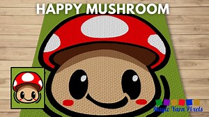 FREE GRAPH Happy Mushroom C2C & Tapestry Crochet Pattern | Magic Yarn Pixels