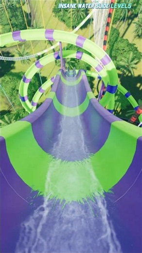 POV: Purple Crazy Snake Water Slide - Planet Coaster 2 #waterslide #waterpark #planetcoaster2
