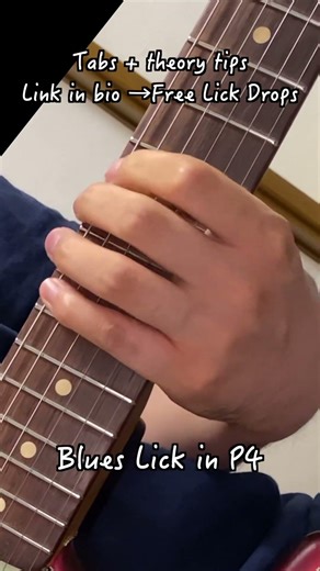 Blues Lick in Minor Pentatonic Scale Position 4 | Get the latest Free Lick Drop with TAB + theory.