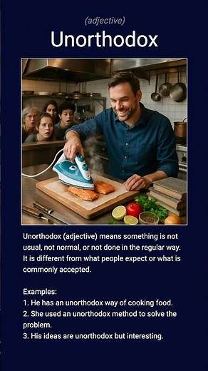 English word 'unorthodox' adjective C1