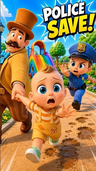 Kid Police Saves Baby from a Stranger! 🚓👮‍♂️👶 - ABCs and 123s #shorts #billionsurprisetoys