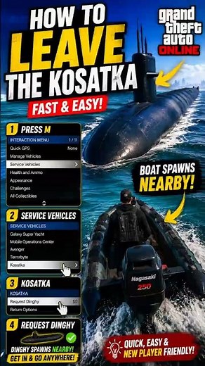 Stuck on the Kosatka in GTA Online? 🚤#gtaonline #gtav #gta5 #gta #kosatka #cayoperico #rockstargame