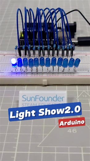 SunFounder Maker Education on Instagram: "Mind-Blowing LED Animations with Just Arduino!#Arduino #LEDProjects #ArduinoBeginner #DIYElectronics #STEMEducation #TechForKids #MakersGonnaMake #ArduinoTutorial #LEDLightShow #ElectronicsFun"