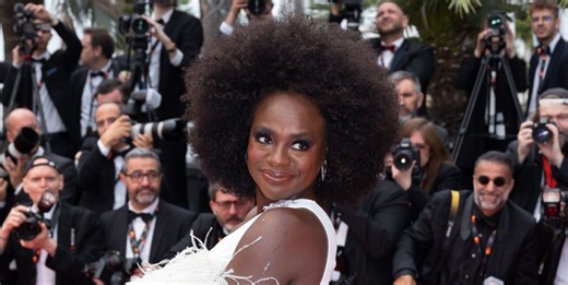 Viola Davis wears an incredible feather look on the red carpet