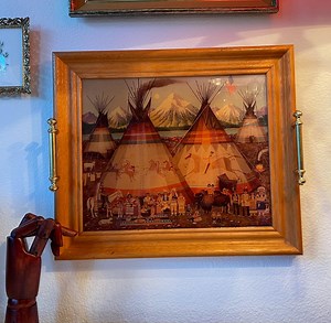 Charles Wysocki "the Americans" Art Serving Tray Wall Hanging | Americana Native Rural Wall Art | Wooden Tribal Art Tray | Charles Wysocki - Etsy