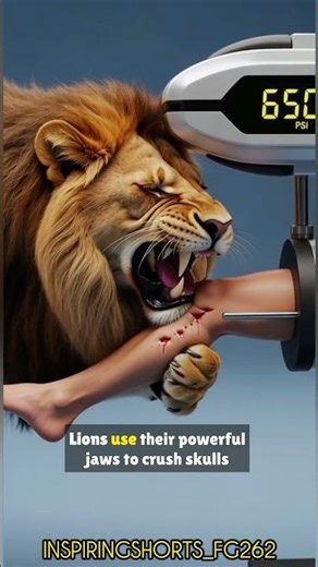 Lion 🦁 one time bite strong angry mode #aivideo #ytshorts