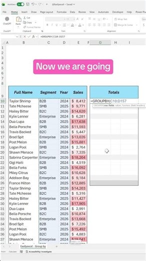 How to summarize data in Excel using the GroupBy function! #excel #spreadsheet s #exceltips