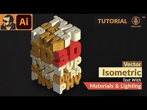 Isometric 3D Text Effect in Adobe Illustrator with 3D Materials | Tutorial