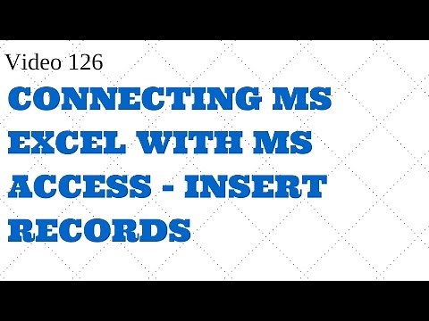 Learn Excel- Video 125 -Insert Records from MS Excel to MS Access