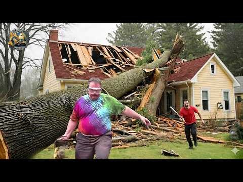 Idiots With Chainsaws: Tree Cutting Fails | Extreme Dangerous Trees Falling On Houses #5