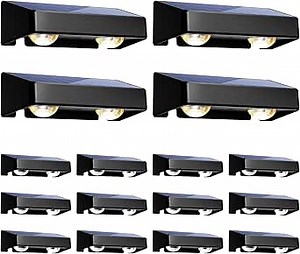 SOLPEX Solar Fence Lights Outdoor, 9 Fixed Colors ＆ Color Changing Fence Solar Lights Outdoor Waterproof IP65, LED Deck Lighting for Backyard Wall Step Patio Railing Pool Porch (16 Pack)