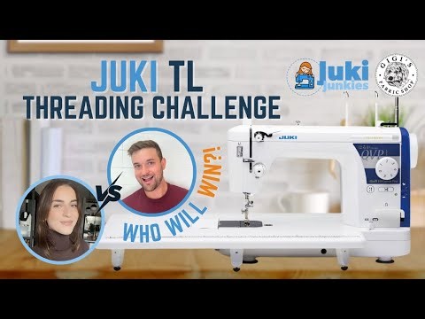 BLINDFOLDED Sewing Machine Threading Challenge - Juki TL Speed Competition!