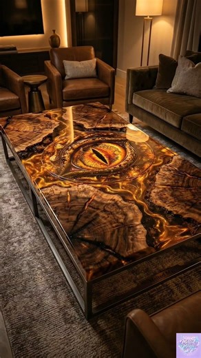 🐉 Is this Table Worth? A Hyper Realistic Dragon Eye Inside Epoxy!
