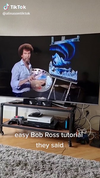 Bob Ross Watercolor Painting Tutorial