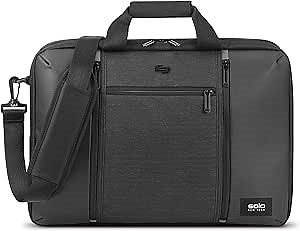 Solo New York Highpass Hybrid Laptop Briefcase for Men and Women, Fits Up 15.6-Inch Laptop, Black