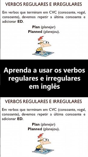 Verbos regulares e irregulares em inglês #ingles #english #inglesonline