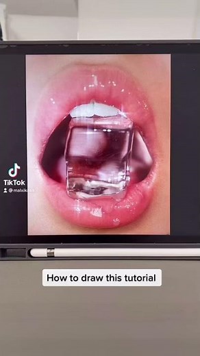 How to draw ice cube lips part 1 Tutorial | Artcoaster #shorts
