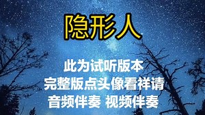 隐形人 白敬亭【无损原版伴奏】