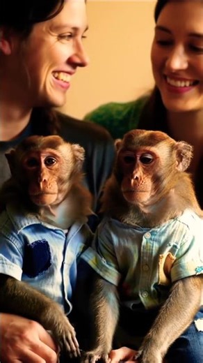 Two Baby Monkeys Adopted by Villagers 🐒 | Heartwarming Emotional Story"