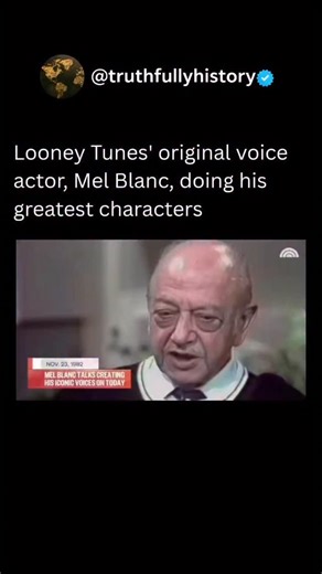 True History📜 on Instagram: "Mel Blanc was one of the most influential voice actors in entertainment history, known as “The Man of a Thousand Voices.” Beginning in the 1930s, he brought life to some of the most recognizable animated characters ever created, including Bugs Bunny, Daffy Duck, Porky Pig, Tweety, Sylvester, and Yosemite Sam. What made Blanc extraordinary wasn’t just the number of characters he voiced — it was how completely different each one felt. He crafted unique rhythms, accent