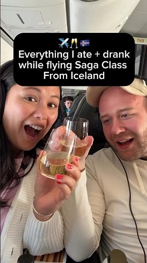 Flying first class on Icelandair 🇮🇸 #travel #iceland #firstclass