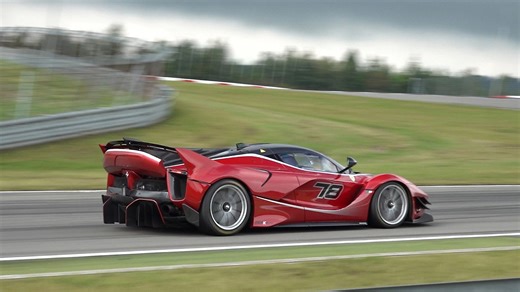 Ferrari FXX-K Evo pushing hard on the race track