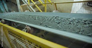 The work of the coal factory. Enrichment at the manufacture. Movement of ore Mechanical screening. Washing Plant. Wet coal goes down conveyor at factory. Work of mechanisms