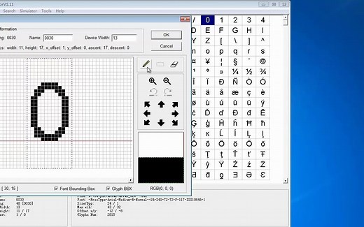 BdfEditor字符编辑功能