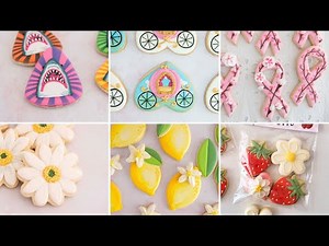 Satisfying Cookie Decorating with Royal Icing 🍋👸🍓🌼🦈🎗️