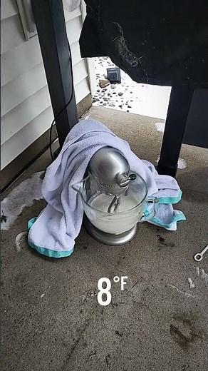 Making Ice cream outside with KitchenAid mixer