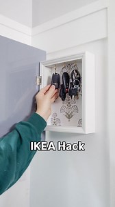 Sometimes the best decor is the kind that works double duty ✨ I turned a deep IKEA frame into a hidden key storage cabinet with just a mirror, wallpaper scrap, cup hooks, and hinges. Now it’s both pretty and practical; exactly how I love my entryway to feel. What’s one spot in your home that could use a little hidden storage hack?! #ikeahack #homehacks #diydecor #cozydiyhome #homeorganization | Cozy DIY Home
