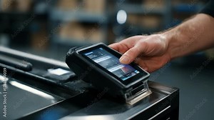 Handheld scanner roller shown in a medium shot as operator carefully cleans surface to prevent streaks and improve scanning accuracy.