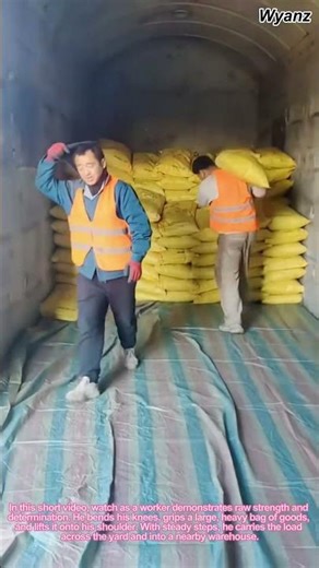 Carrying a Heavy Bag to Warehouse | Manual Labor and Strength