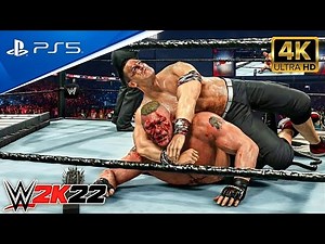 WWE 2K22 – John Cena vs Brock Lesnar | Extreme Rules Carnage on SmackDown (PS5 Pro)