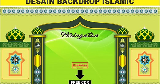 Template Backdrop Panggung Acara Islamic Full Vector (Free CDR)