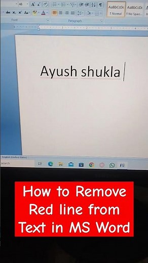 How to remove red line from text in ms word #word #computer #tech #trending